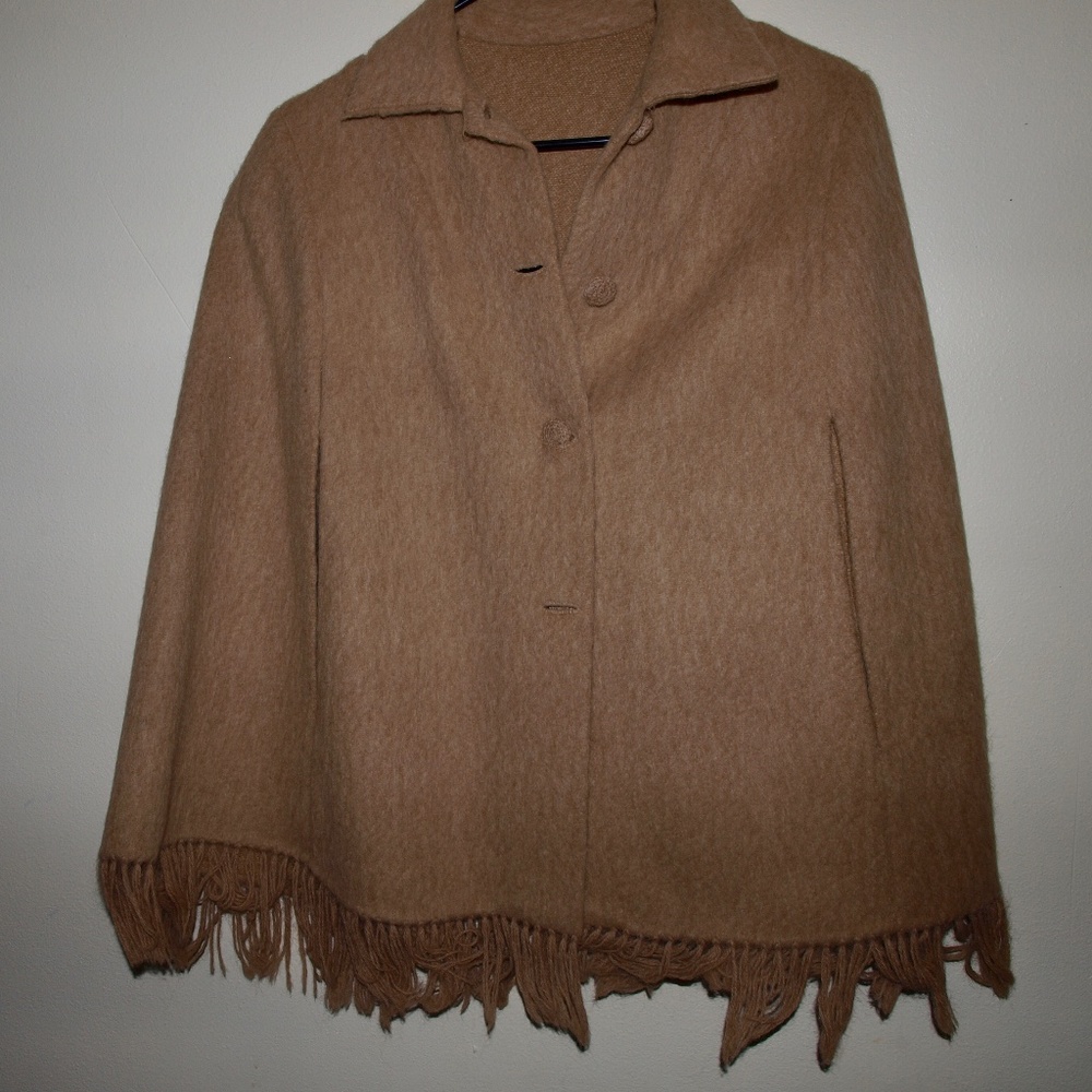 Vintage Button Down Fringe Shawl